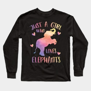 Just a girl who loves elephants Long Sleeve T-Shirt